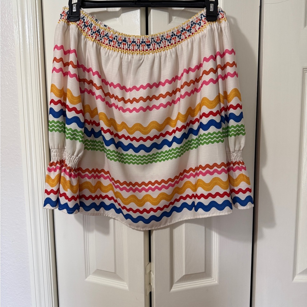 Colorful Off-Shoulder Top - Picture 2 of 3